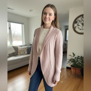 Frenchi Soft Pink Open Front Cardigan